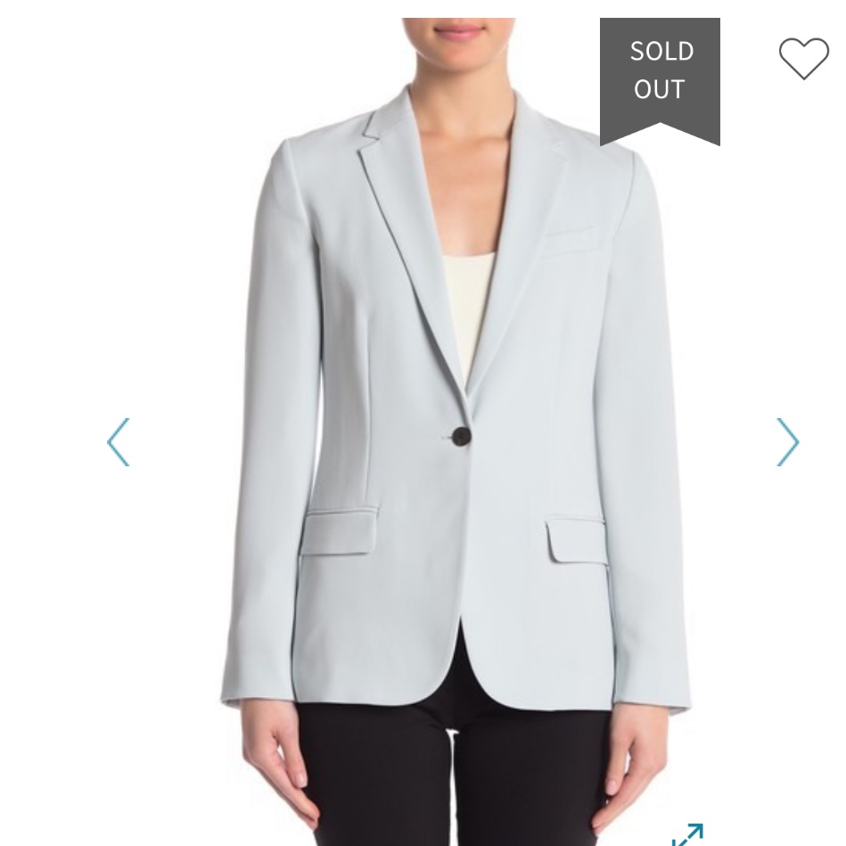 Solid Notch Collar One Button Blazer